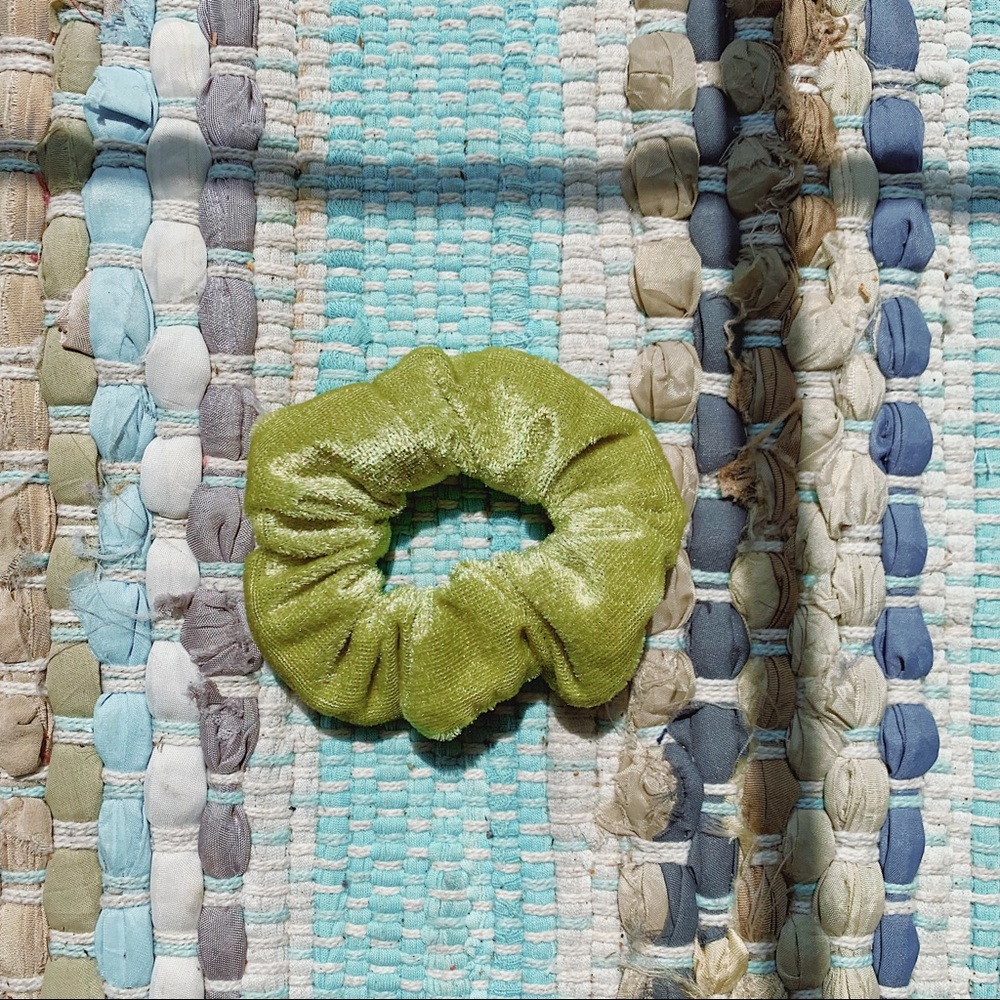 Green Velvet Scrunchie